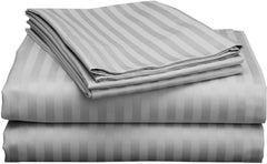 Luxury Strip Satin Bed sheet Set - Grey - 99 Bedding Store