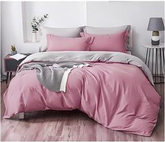 300 Tc Plain Dyed Reversible Cotton Duvet Cover Set - Royal Blue ang Light grey - 99 Bedding Store