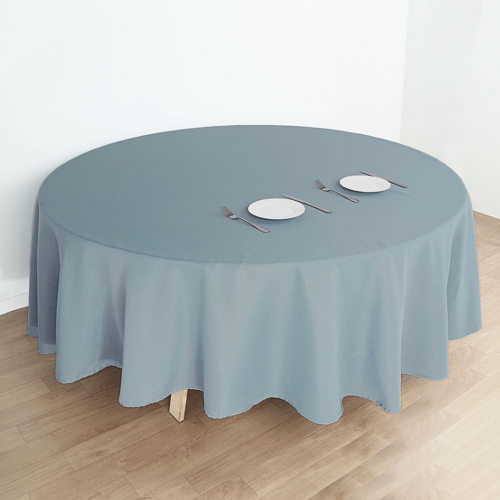 Decorative Cotton Round Tablecloth -Dusty Blue