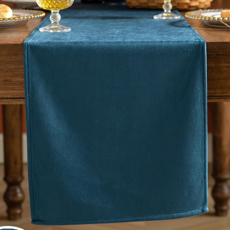 7 Pcs Velvet Table Runner Set- Teal Green - 99 Bedding Store