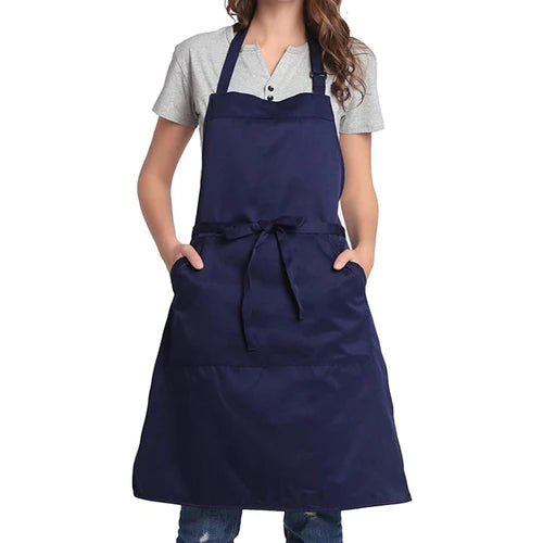 100% Cotton Apron For Kitchen - Navy Blue - 99 Bedding Store