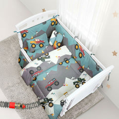 6 Pcs Printed Baby cot set- Moter Car