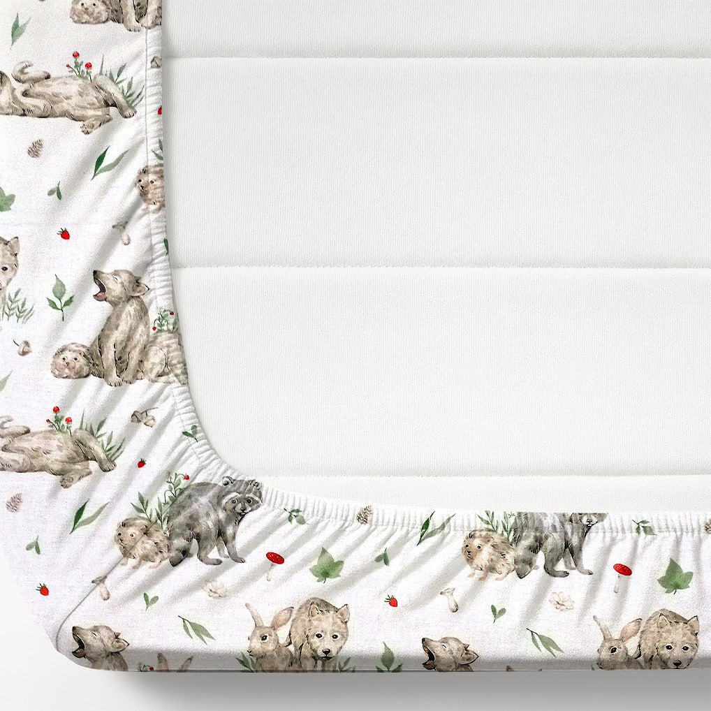 Bear and nature Printed Kids Fitted Sheet set