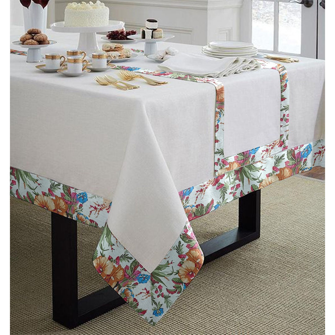 Cotton Dinning Set with Print Bordered- Jasmin
