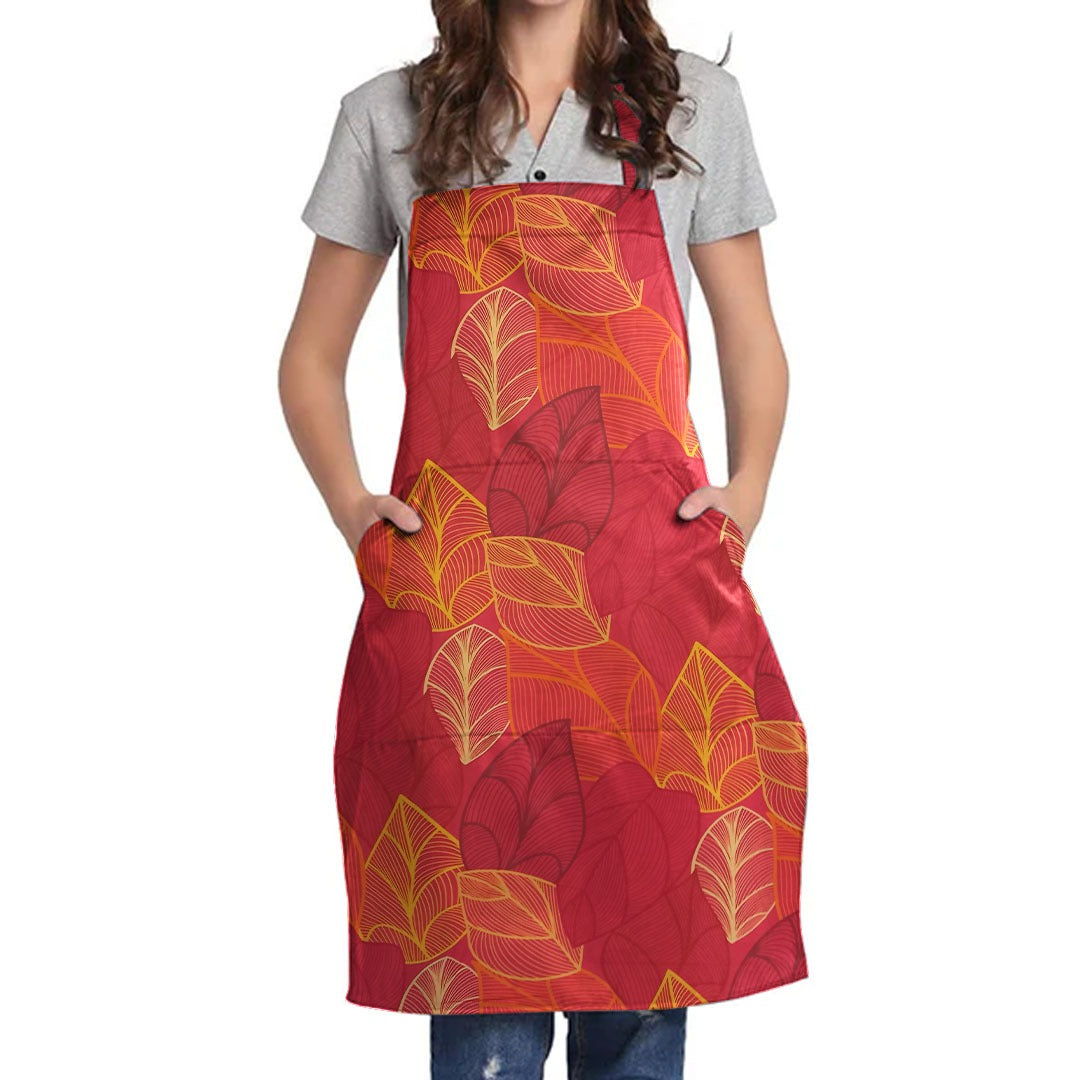 Printed Cotton Apron  - Abis Red