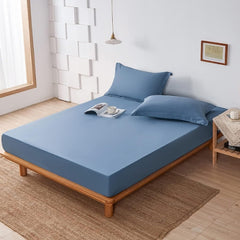 Blue Egyptian Cotton Fitted Sheet Set - 99 Bedding Store