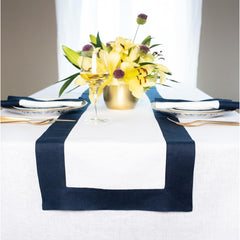 Cotton Luxury Dining Set Mited Corner Bordered - Navy and White - 99 Bedding Store