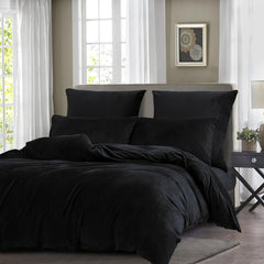 Luxury Velvet Duvet Cover Set - Black - 99 Bedding Store