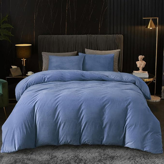 Luxury Plain Velvet Duvet Cover Sets -
