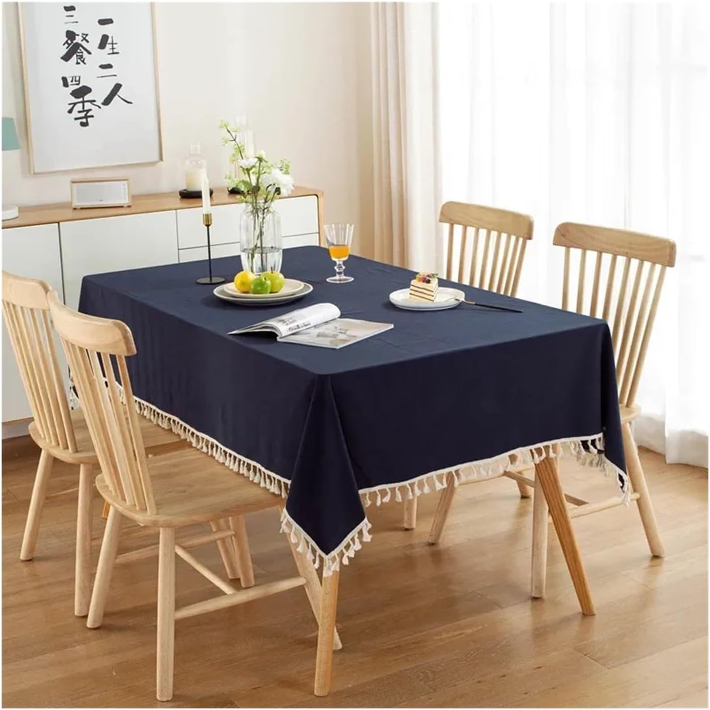 Decorative Cotton Tablecloth With Tassels -