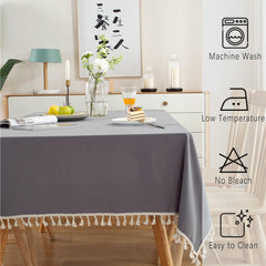 Decorative Tablecloth With Tassel - Dark Grey - 99 Bedding Store