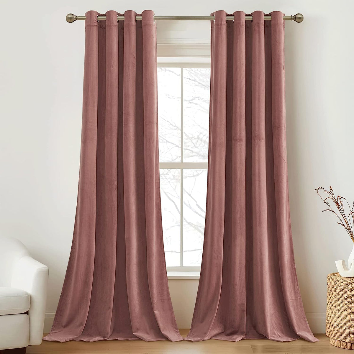 Blush Pink Premium Quality Velvet Curtain -1 Panel - 99 Bedding Store