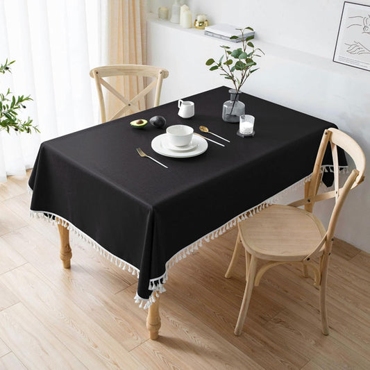 Decorative Cotton Tablecloth With Tassels -