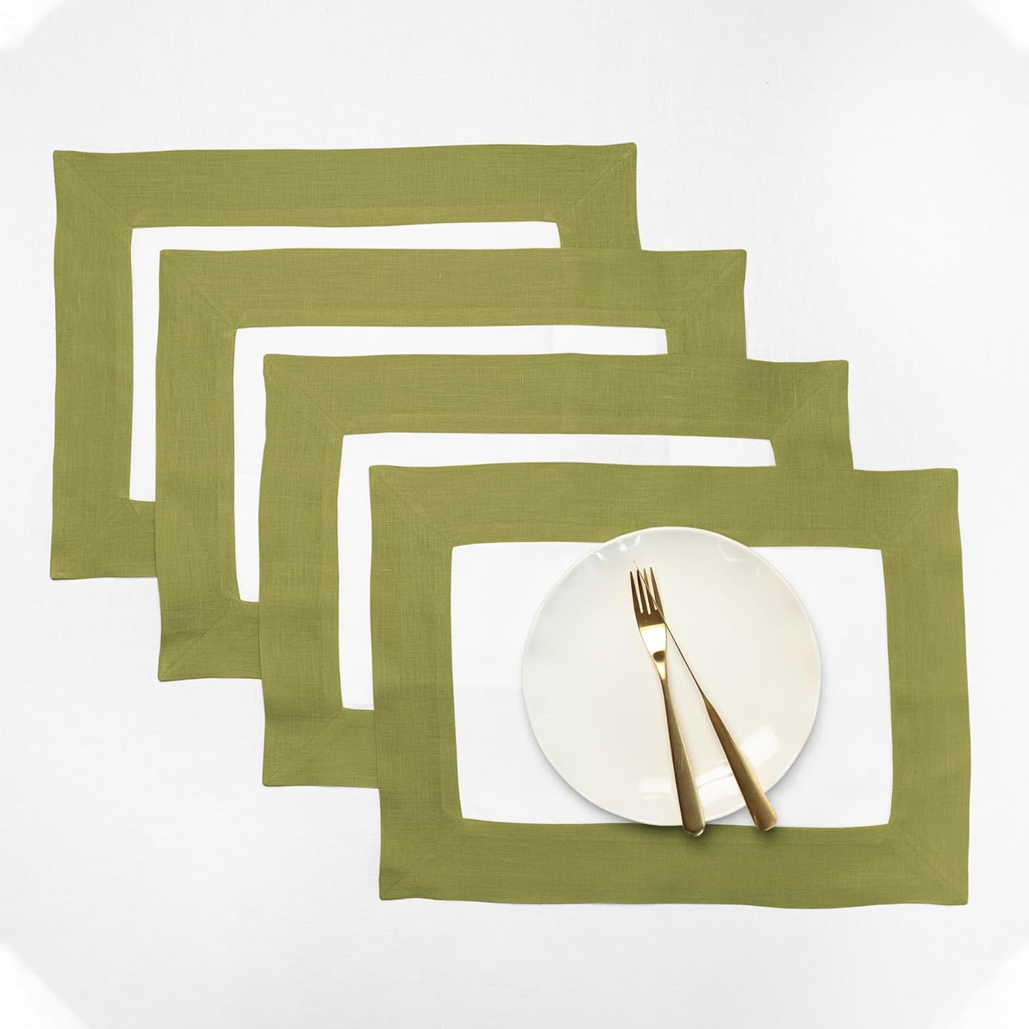 Plain Cotton Bordered Placemats, Sets - 99 Bedding Store