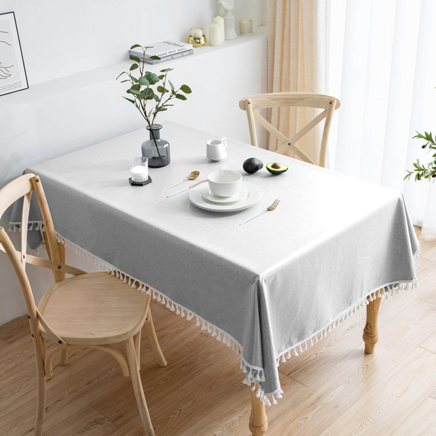 Decorative Cotton Tablecloth With Tassels -