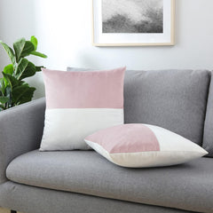 Sohana Velvet Cushion Cover Blush and off white