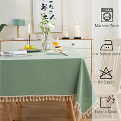 Decorative Tablecloth With Tassel - Light Green - 99 Bedding Store