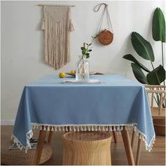 Decorative Tablecloth With Tassel - Blue - 99 Bedding Store