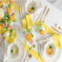 Cotton Luxury Dining Set Mieted Corner Bordered - Sunshine Yellow and White - 99 Bedding Store