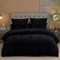 Luxury Velvet Duvet Cover Set - Black - 99 Bedding Store