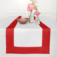 Cotton Luxury Dining Set Mited Corner Bordered - Red and White - 99 Bedding Store