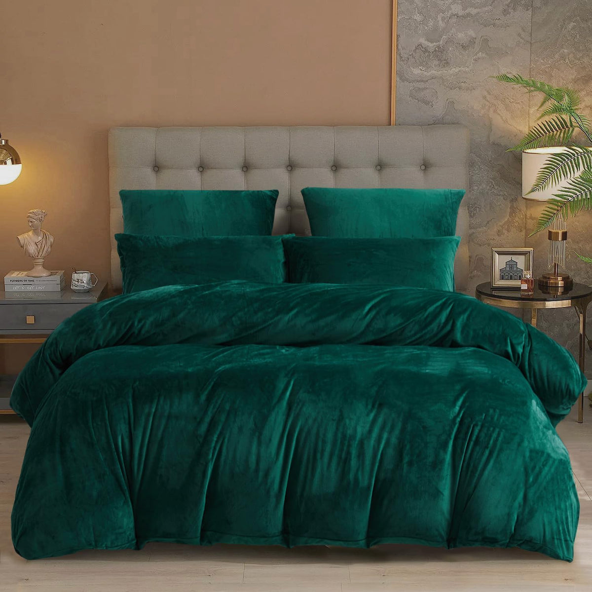 Luxury Velvet Duvet Cover Set - Teal Green - 99 Bedding Store