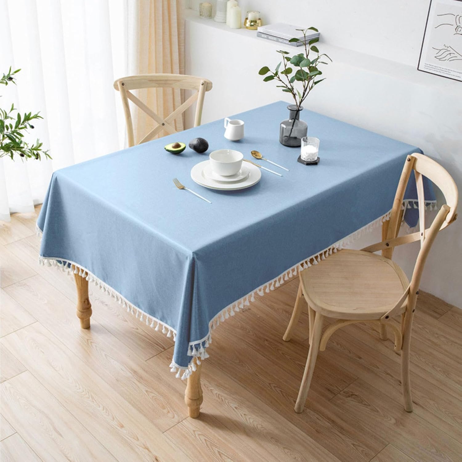 Decorative Cotton Tablecloth With Tassels -