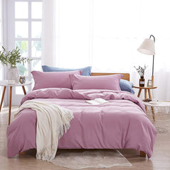 Plain Dyed Duvet Cover Set-Heather Purple - 99 Bedding Store