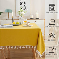 Decorative Tablecloth With Tassel - Yellow - 99 Bedding Store