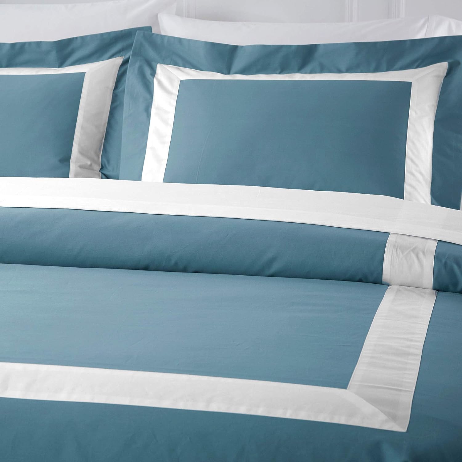 Aqua And White Luxury Multi Box Egyptian Cotton Duvet Set - 99 Bedding Store