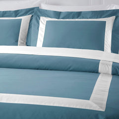 Aqua And White Luxury Multi Box Egyptian Cotton Duvet Set - 99 Bedding Store