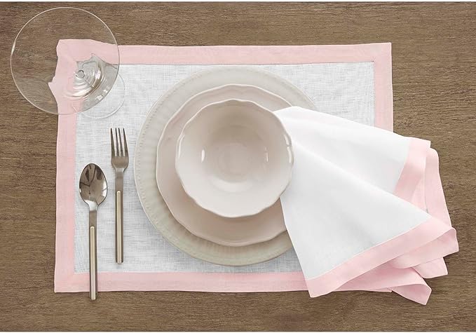 Plain Cotton Bordered Placemats, Sets - 99 Bedding Store