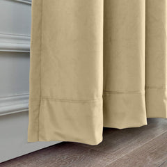 Khaki Premium Quality Velvet Curtain -1 Panel - 99 Bedding Store