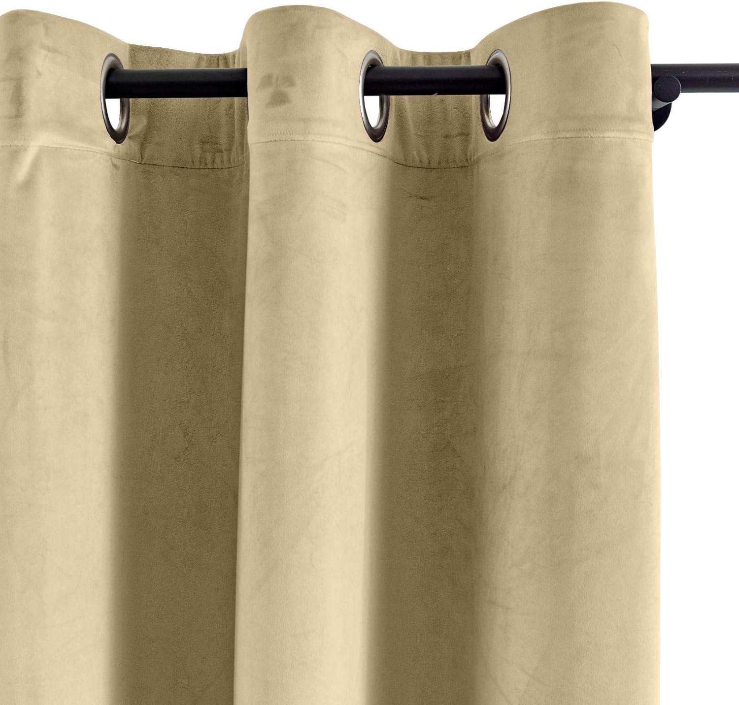 Khaki Premium Quality Velvet Curtain -1 Panel - 99 Bedding Store