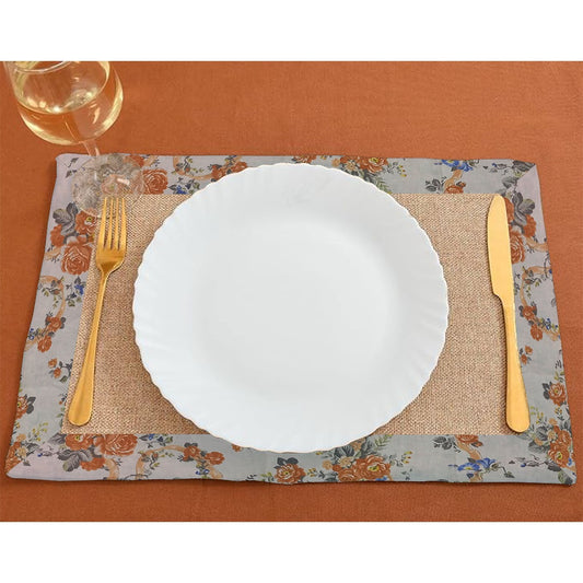 Jute Dinning Set With Border- Rose Garden Beige