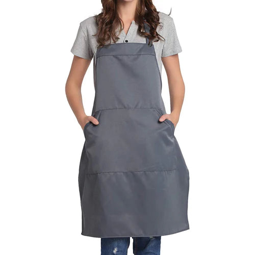 100% Cotton Apron For Kitchen - Dark Grey - 99 Bedding Store