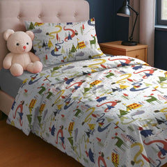 Printed Kids Duvet Cover Set - The Safari
