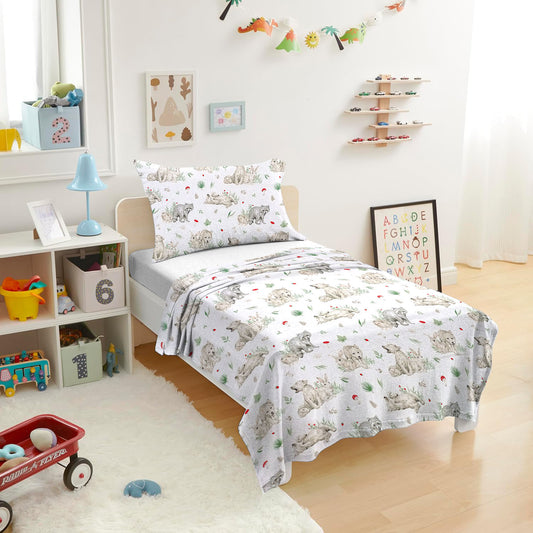 Printed Kids Bed sheet Set - Woodland Animal