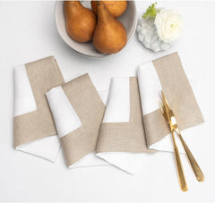 Cotton Luxury Dining Set Mited Corner Bordered - Dark Beige and White - 99 Bedding Store