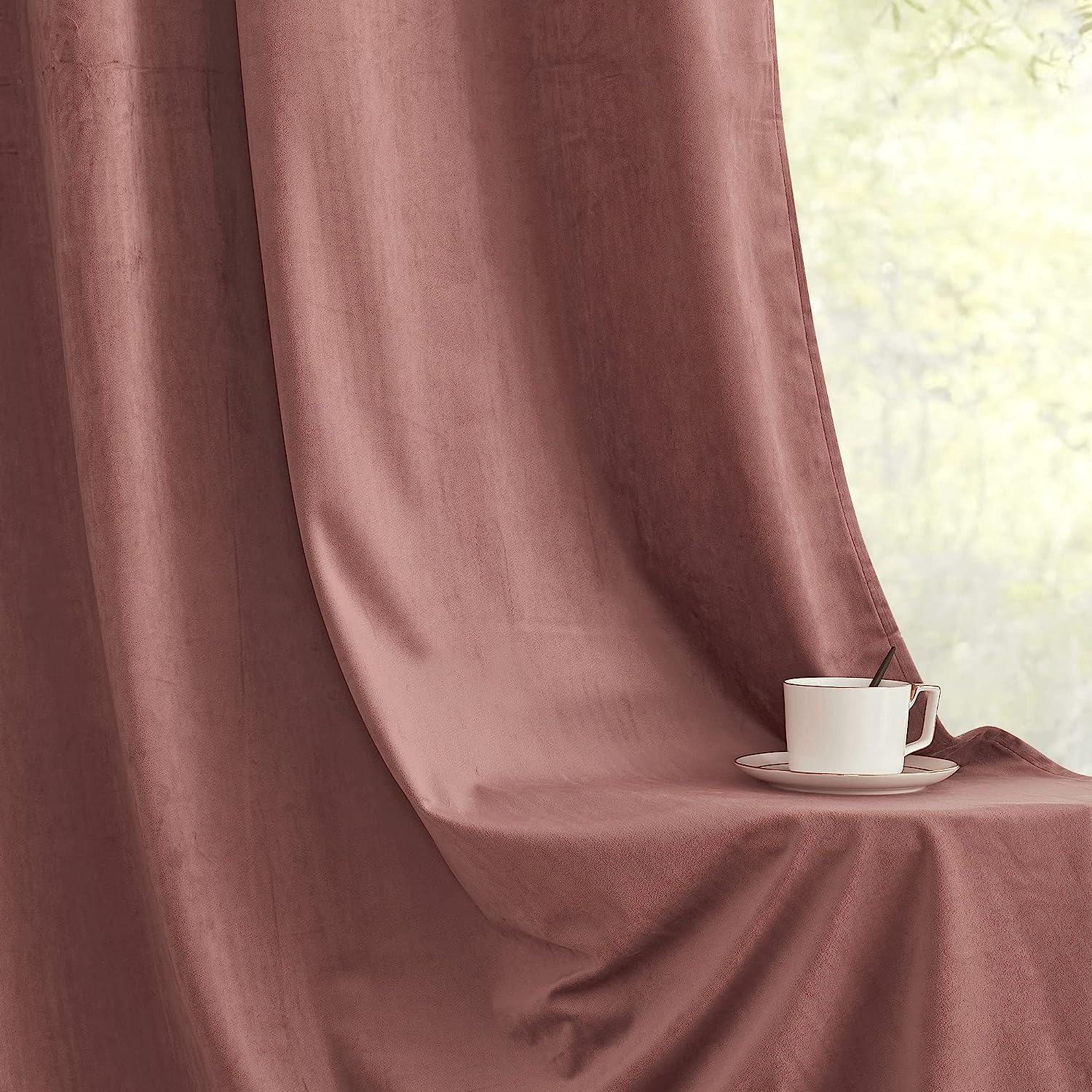 Blush Pink Premium Quality Velvet Curtain -1 Panel - 99 Bedding Store