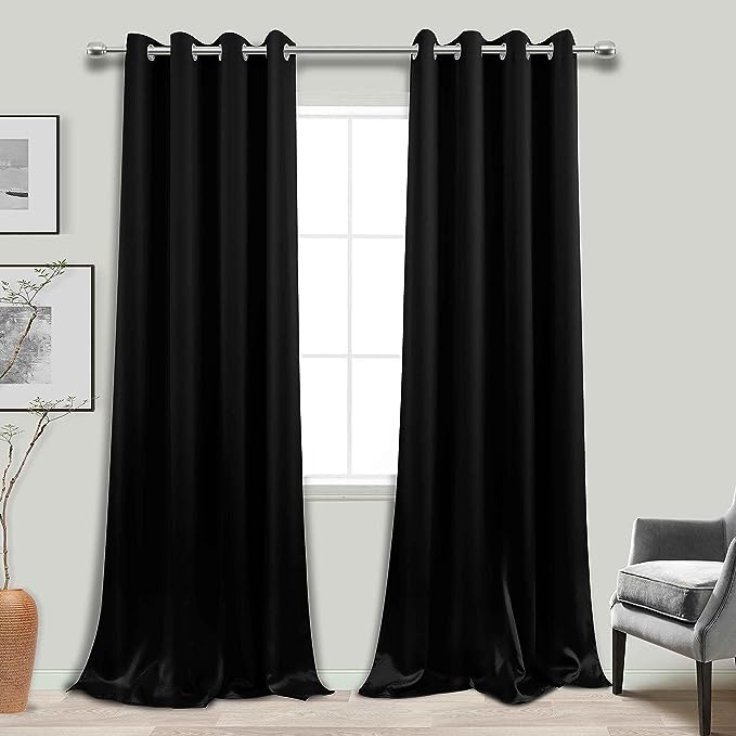 Black Premium Quality Velvet Curtain -1 Panel - 99 Bedding Store