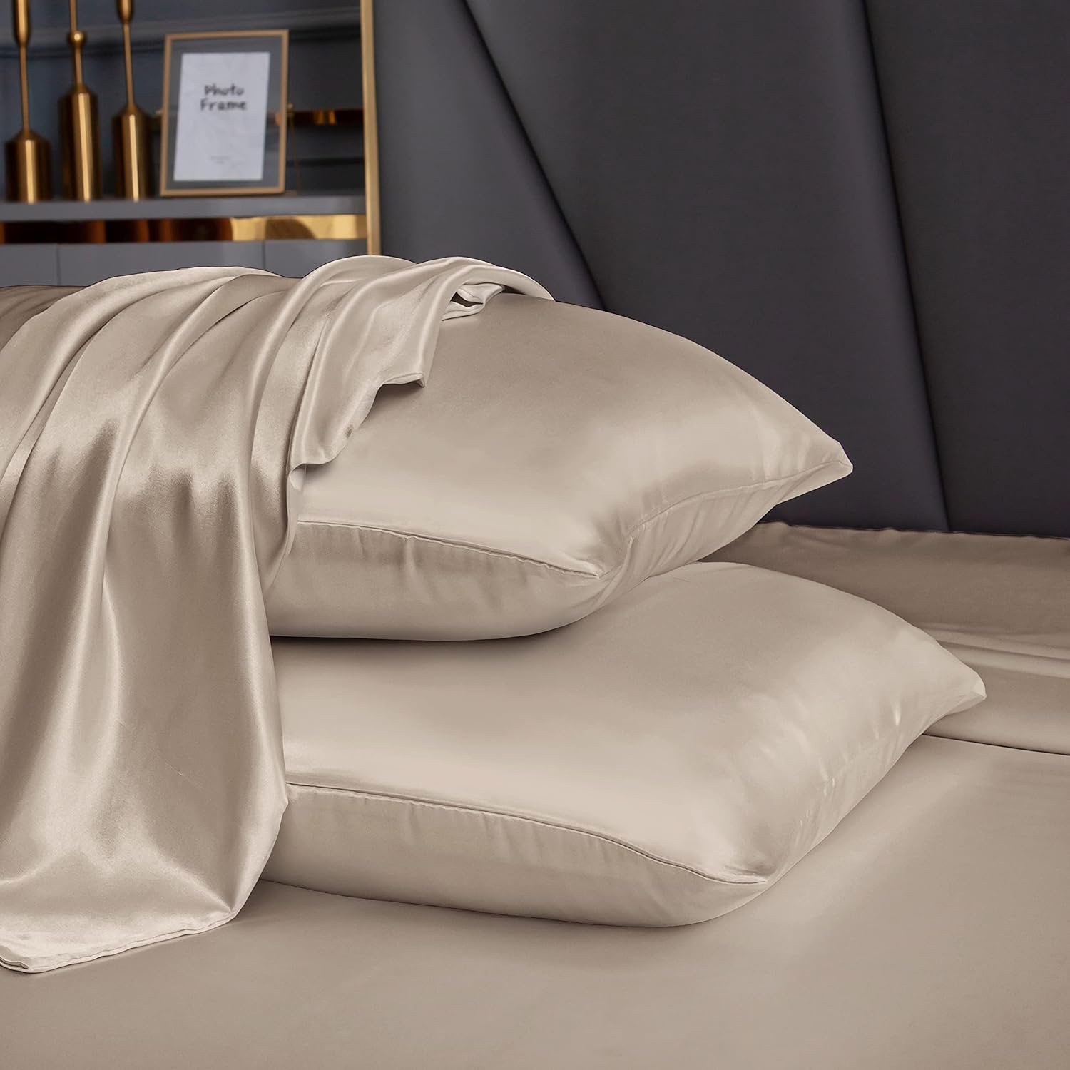 Luxury Cotton Satin 6 Pcs Flat Fitted sheet and Duvet Cover Set -