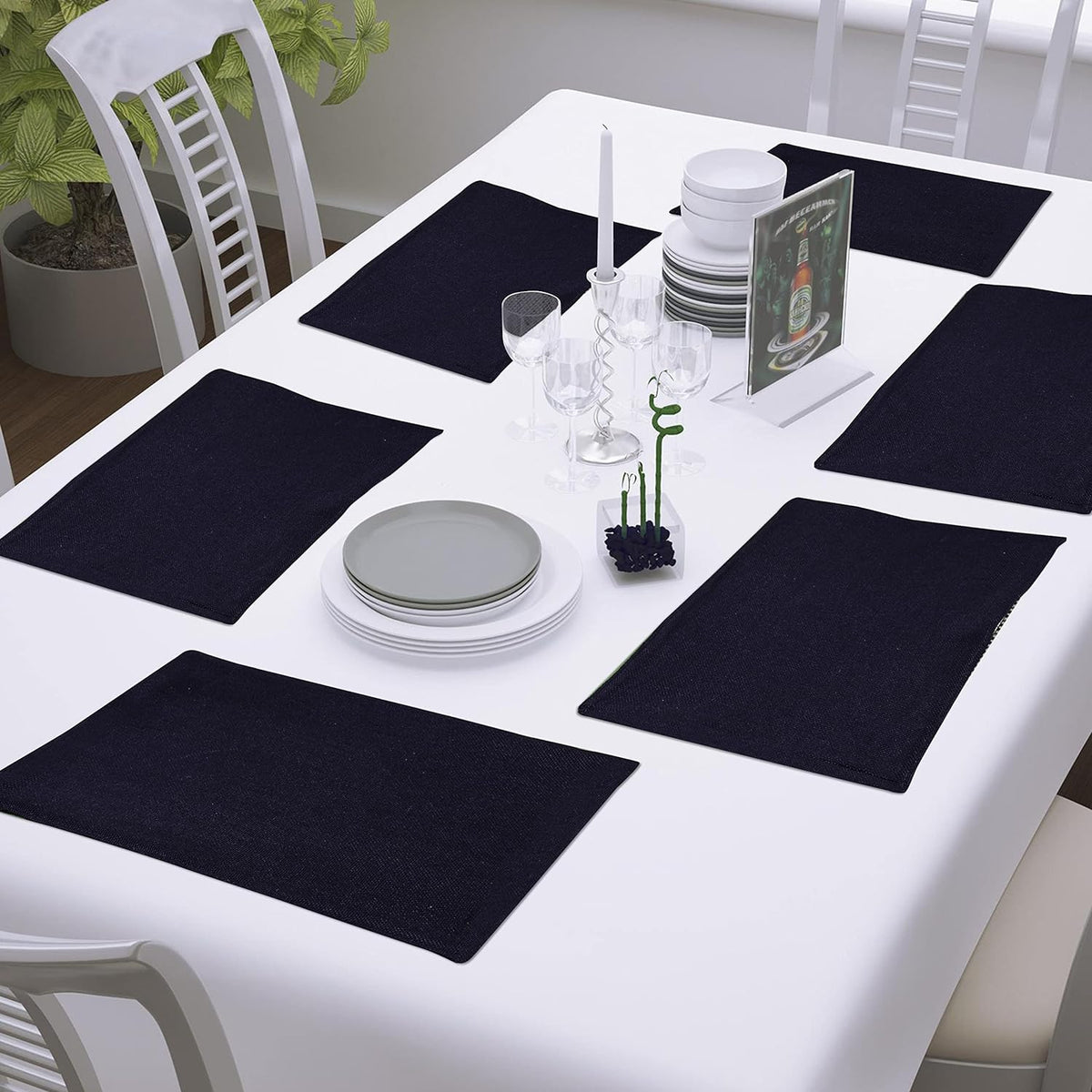 Copy of Jute Table Mat Set - Black - 99 Bedding Store