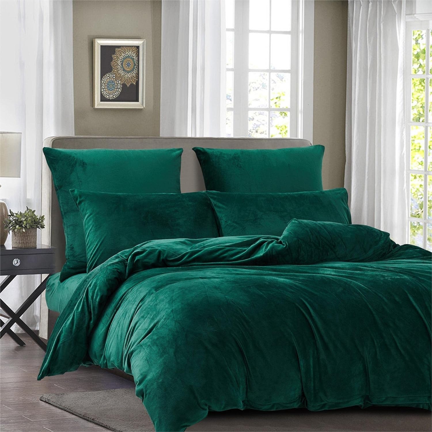 Luxury Velvet Duvet Cover Set - Teal Green - 99 Bedding Store