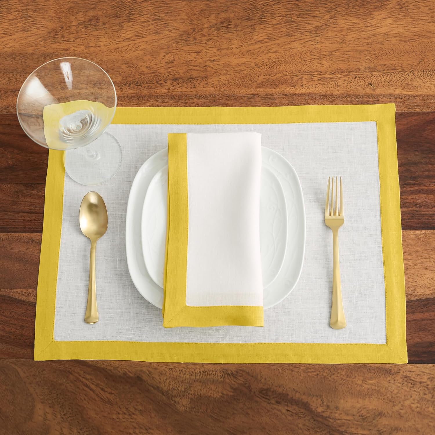 Plain Cotton Bordered Placemats, Sets - 99 Bedding Store