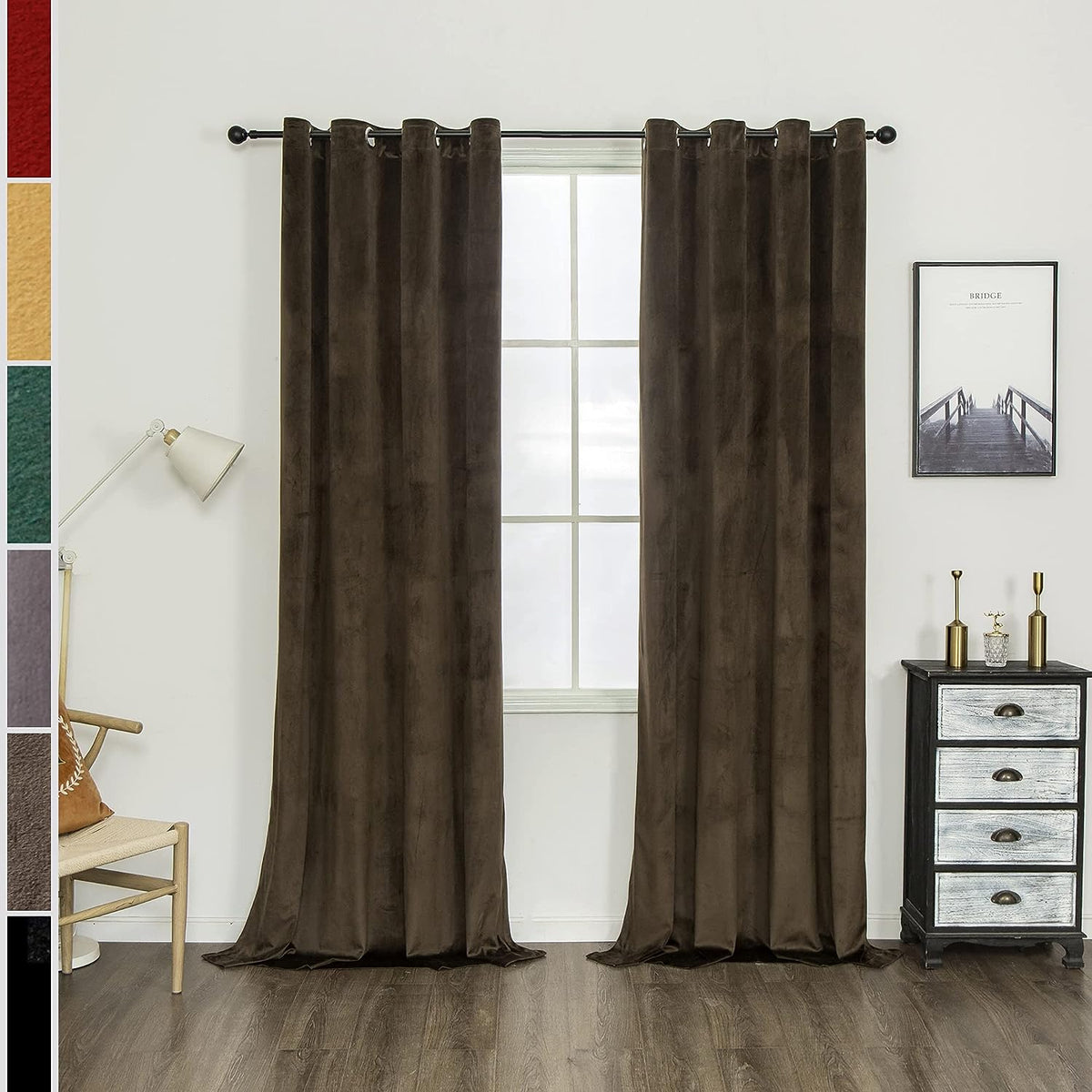 Java Premium Quality Velvet Curtain -1 Panel - 99 Bedding Store