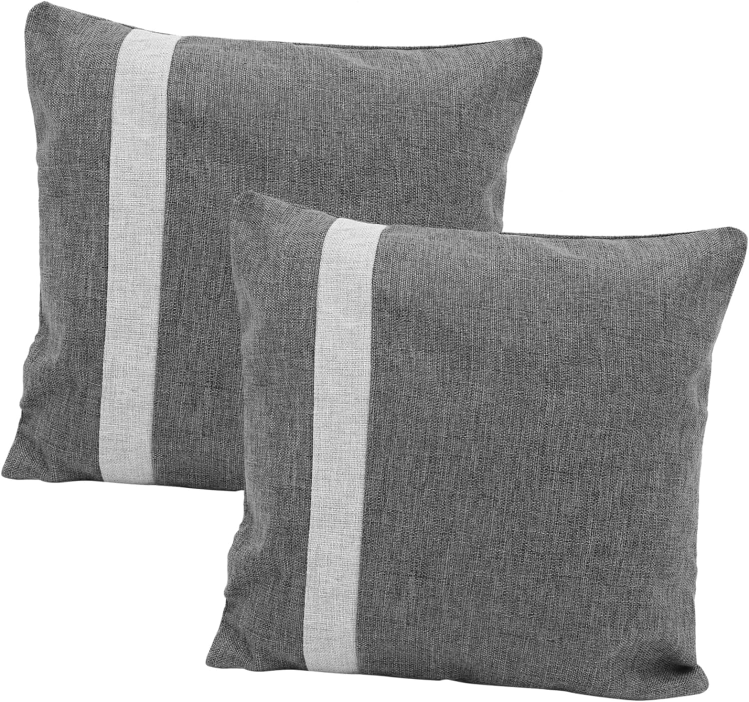 Striped Jute Cushion Cover- Charcoal Grey - 99 Bedding Store