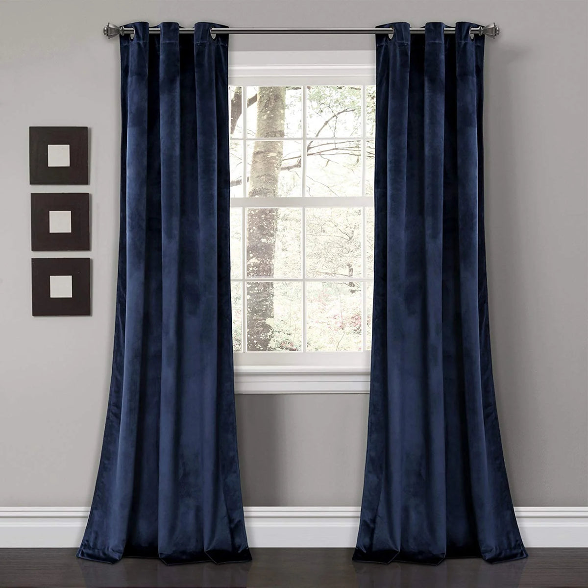 Medium Blue Premium Quality Velvet Curtain -1 Panel - 99 Bedding Store