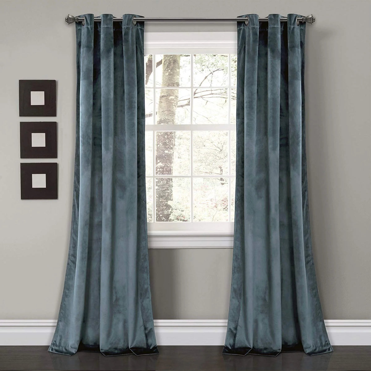 Slat Grey Premium Quality Velvet Curtain -1 Panel - 99 Bedding Store