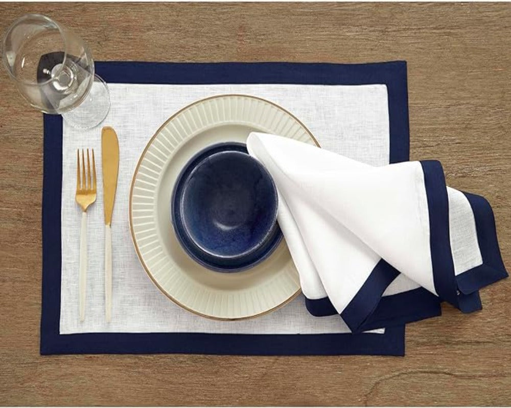 Plain Cotton Bordered Placemats, Sets - 99 Bedding Store